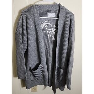 The Beach People Twin Palms Open Front Cardigan XS/S Oversized